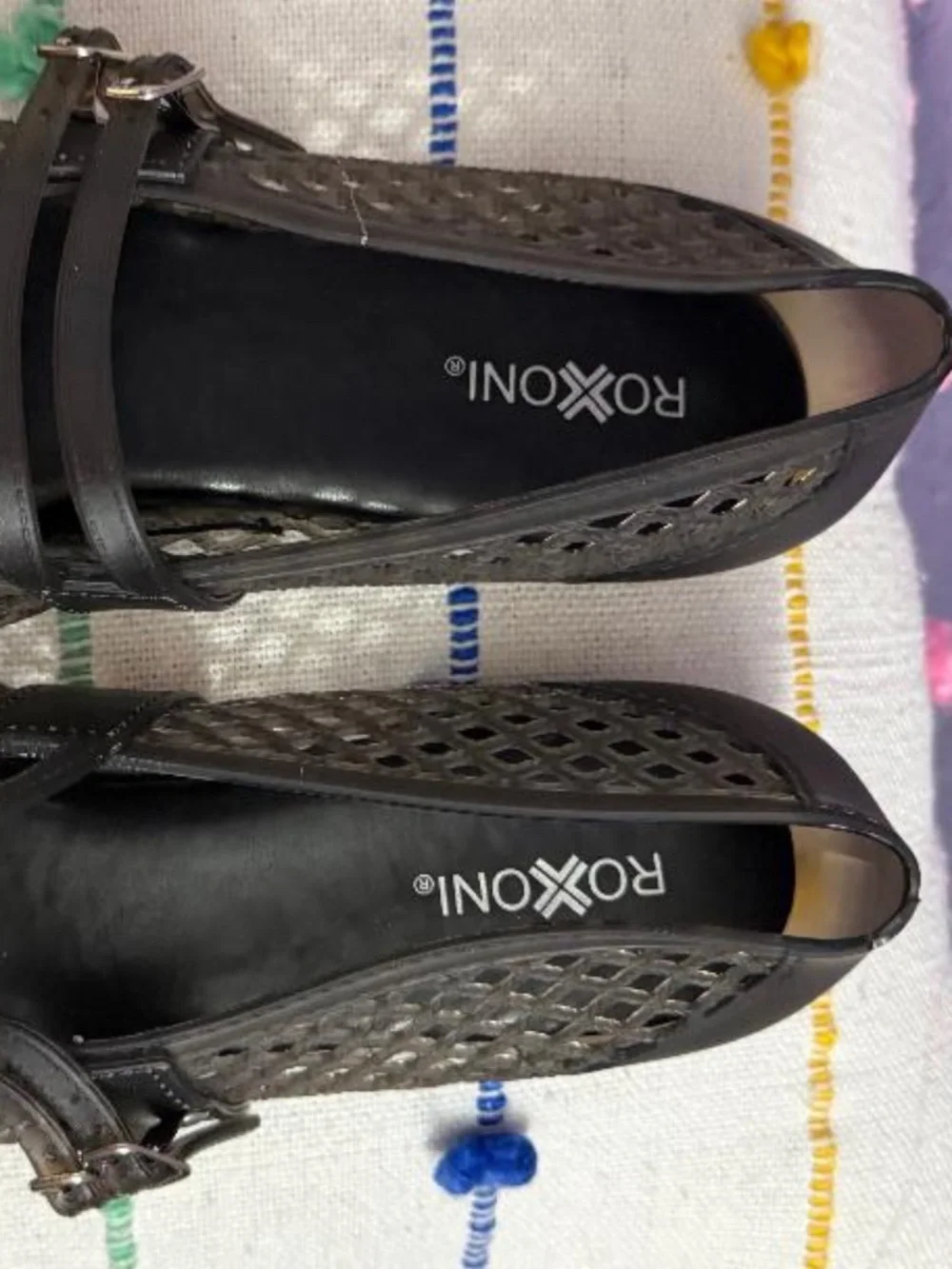 Roxoni Double Strap Jelly Mary Jane Flats - Black/ Transparent - New Without Tag - Picture 7 of 8